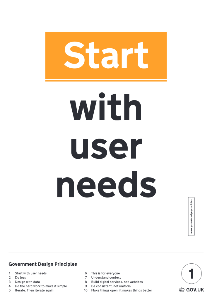 start with user needs